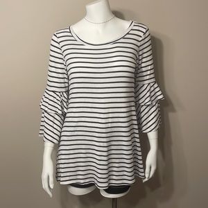 Infinity Raine Striped White Blouse